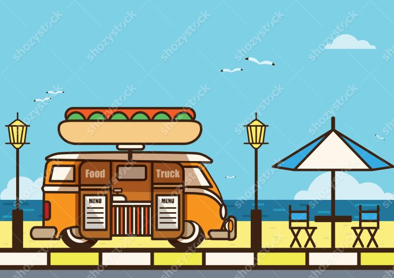 Food truck at beach