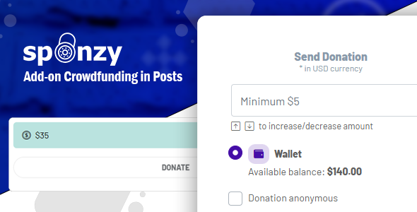 Crowdfunding in Posts for Sponzy